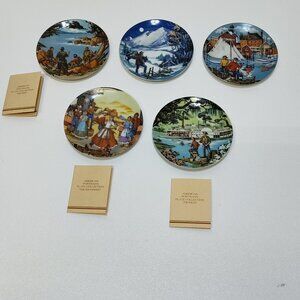 Avon American Portraits Plate Collection 1985 Set Of 5 Including Original Boxes